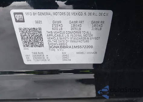 2021 Chevrolet Blazer Fwd 1Lt from USA, damaged, VIN 3GNKBBRA1MS572209